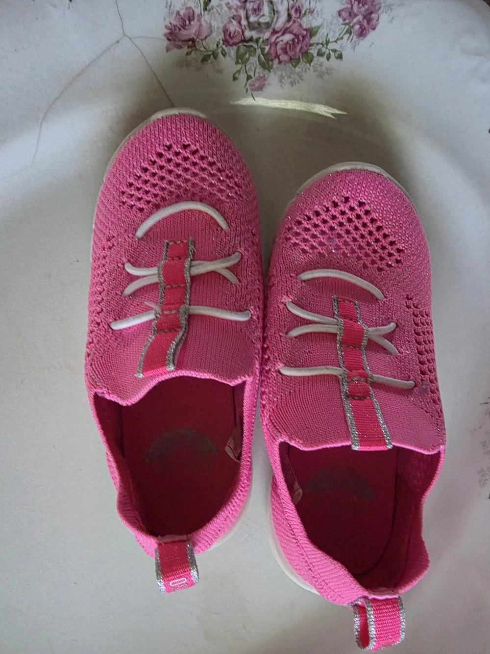 OshKosh B'gosh Girls Pink Knit Slip-On Sneakers